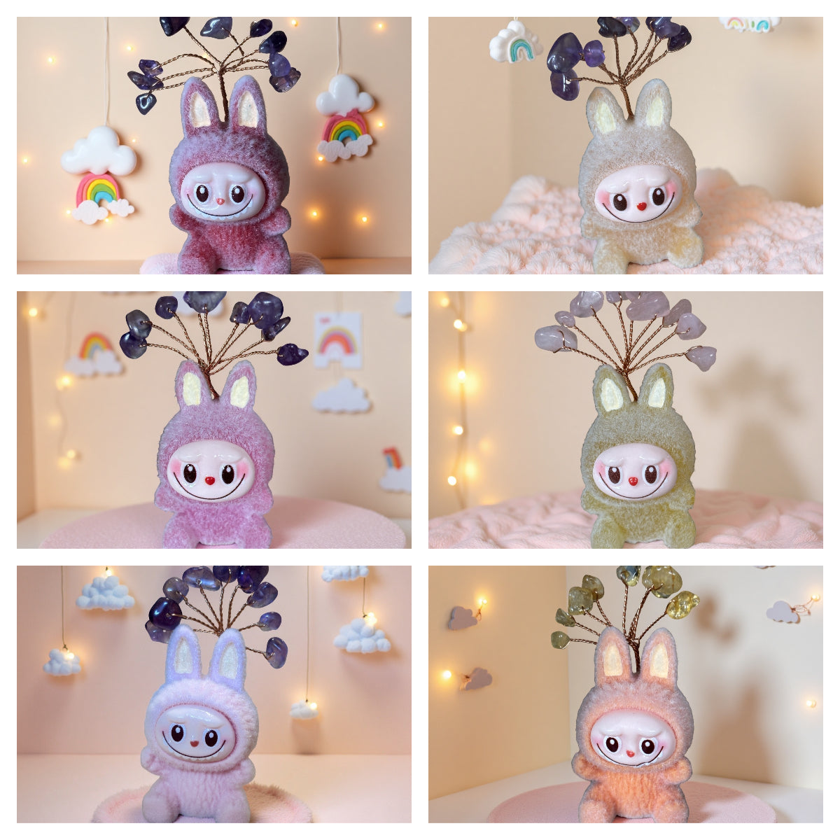 Mini Labubu-Inspired Crystal Tree Sitting Doll
