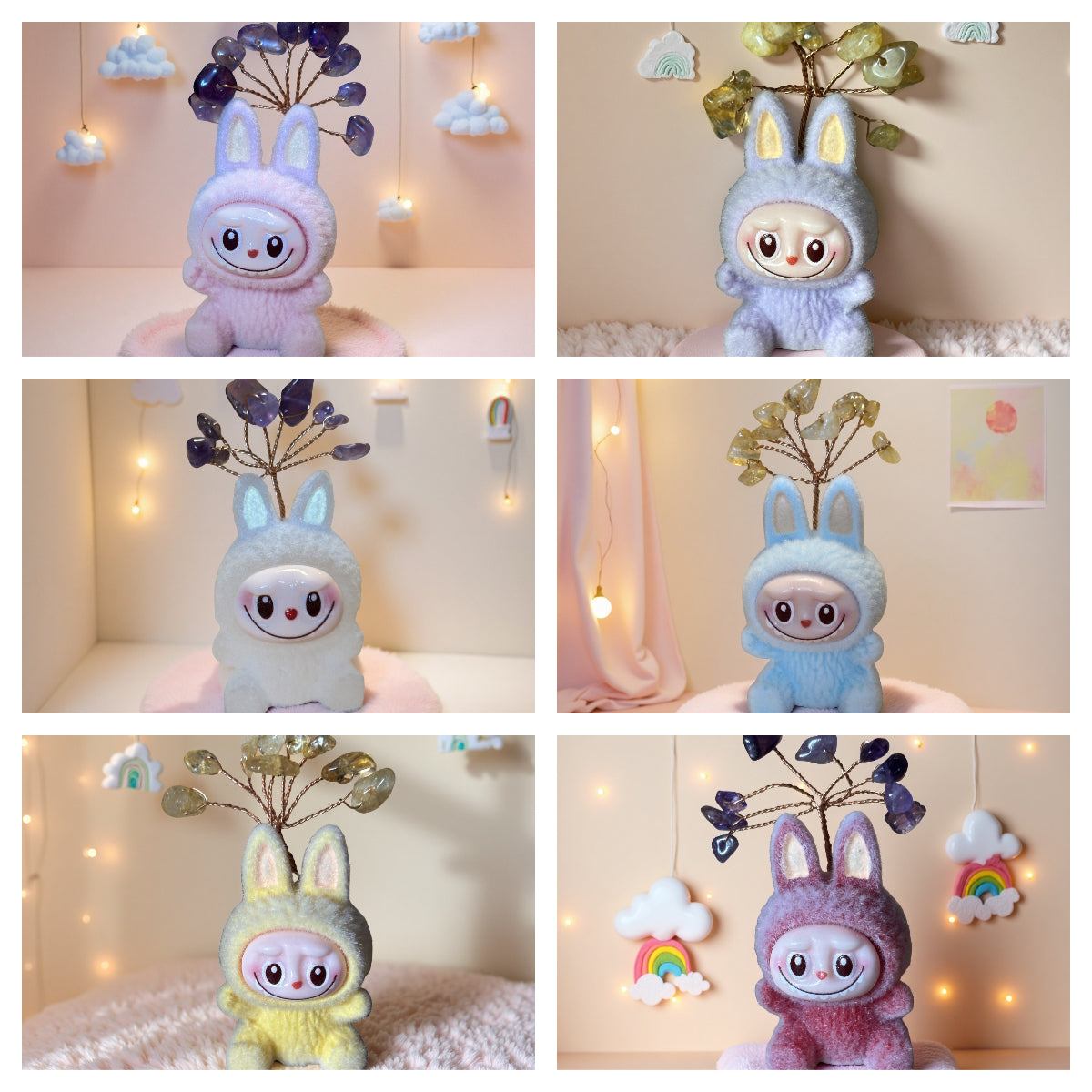 Mini Labubu-Inspired Crystal Tree Sitting Doll