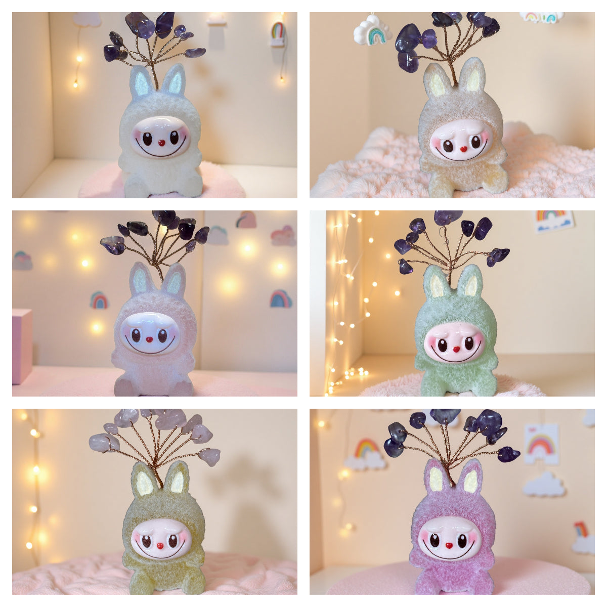 Mini Labubu-Inspired Crystal Tree Sitting Doll