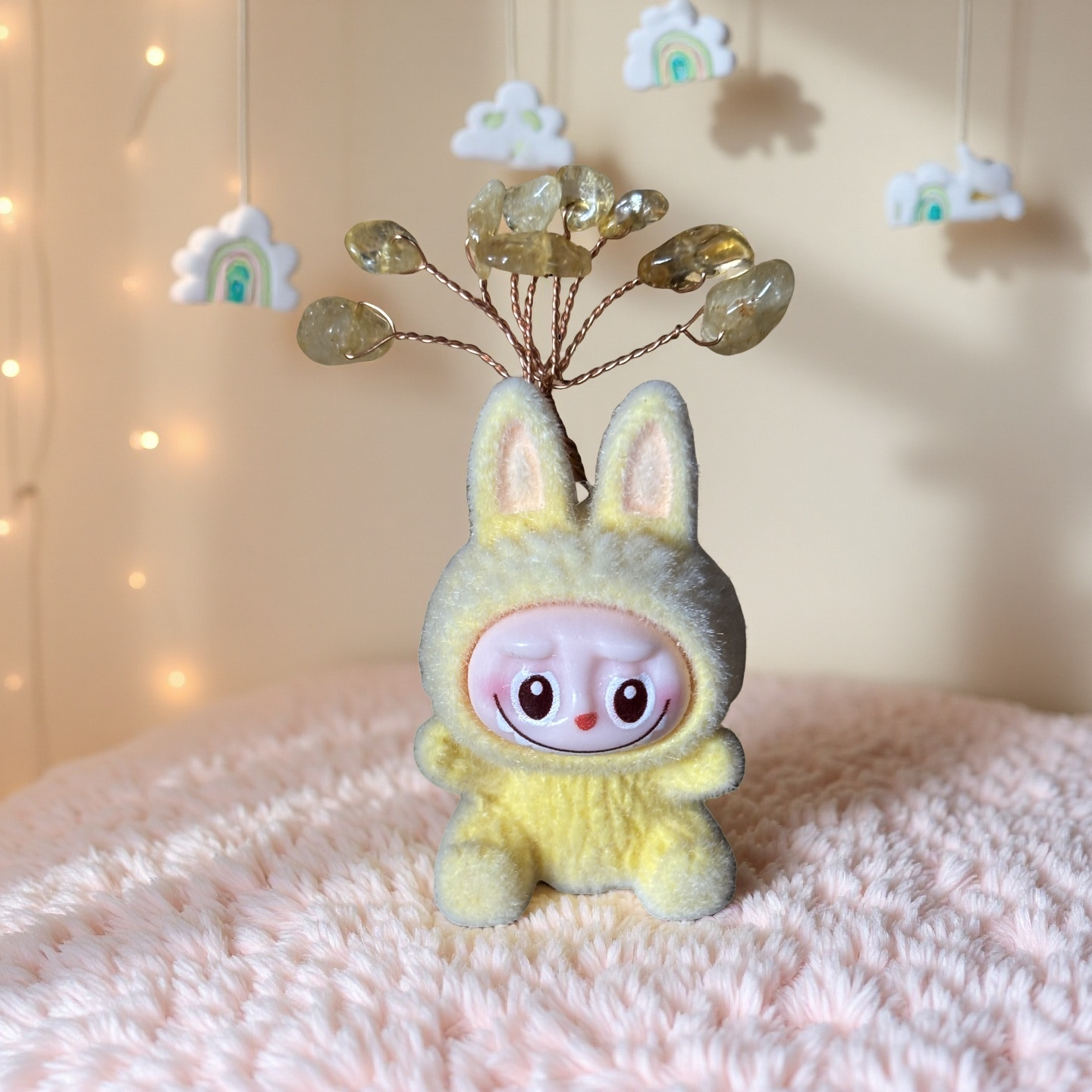Mini Labubu-Inspired Crystal Tree Sitting Doll