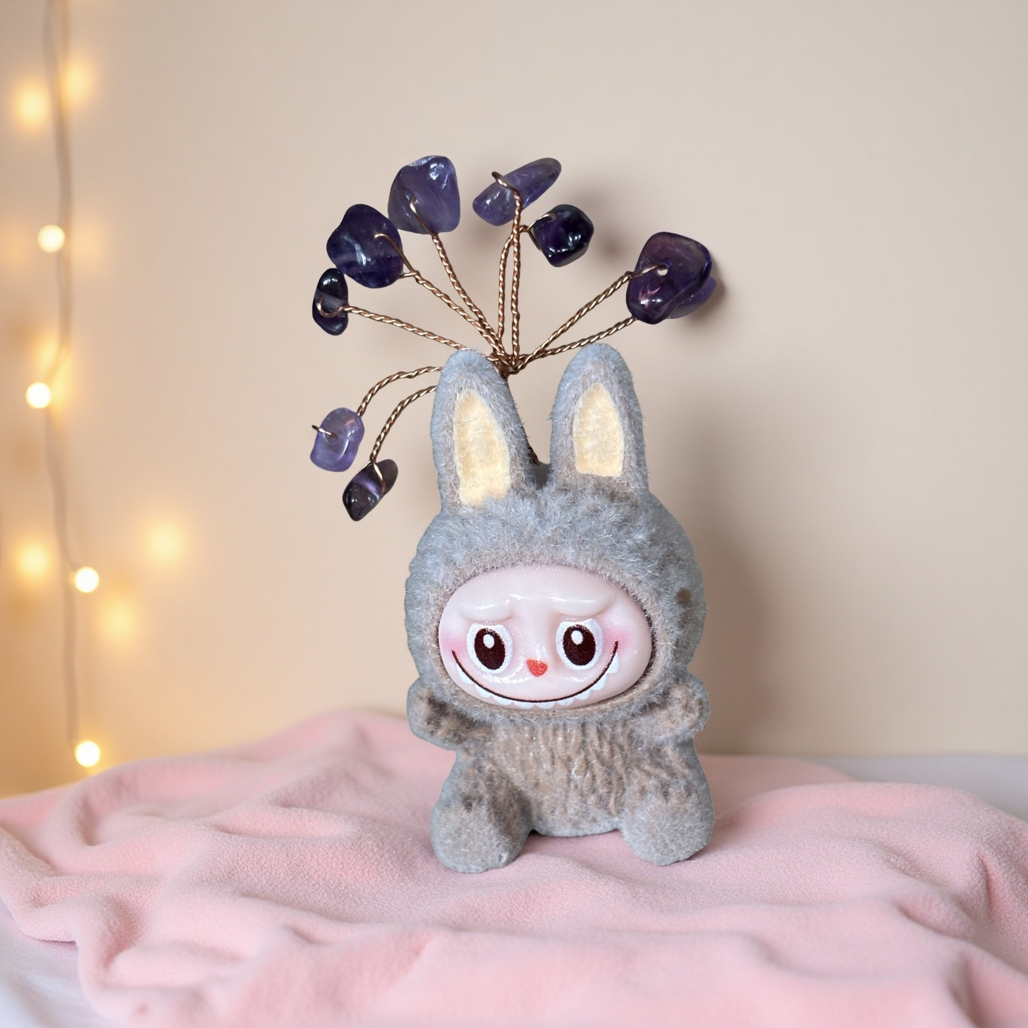 Mini Labubu-Inspired Crystal Tree Sitting Doll