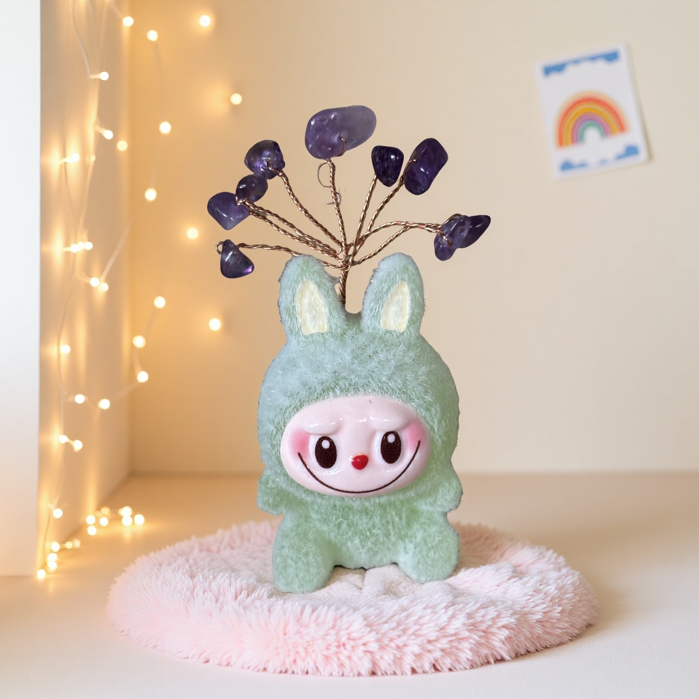Mini Labubu-Inspired Crystal Tree Sitting Doll