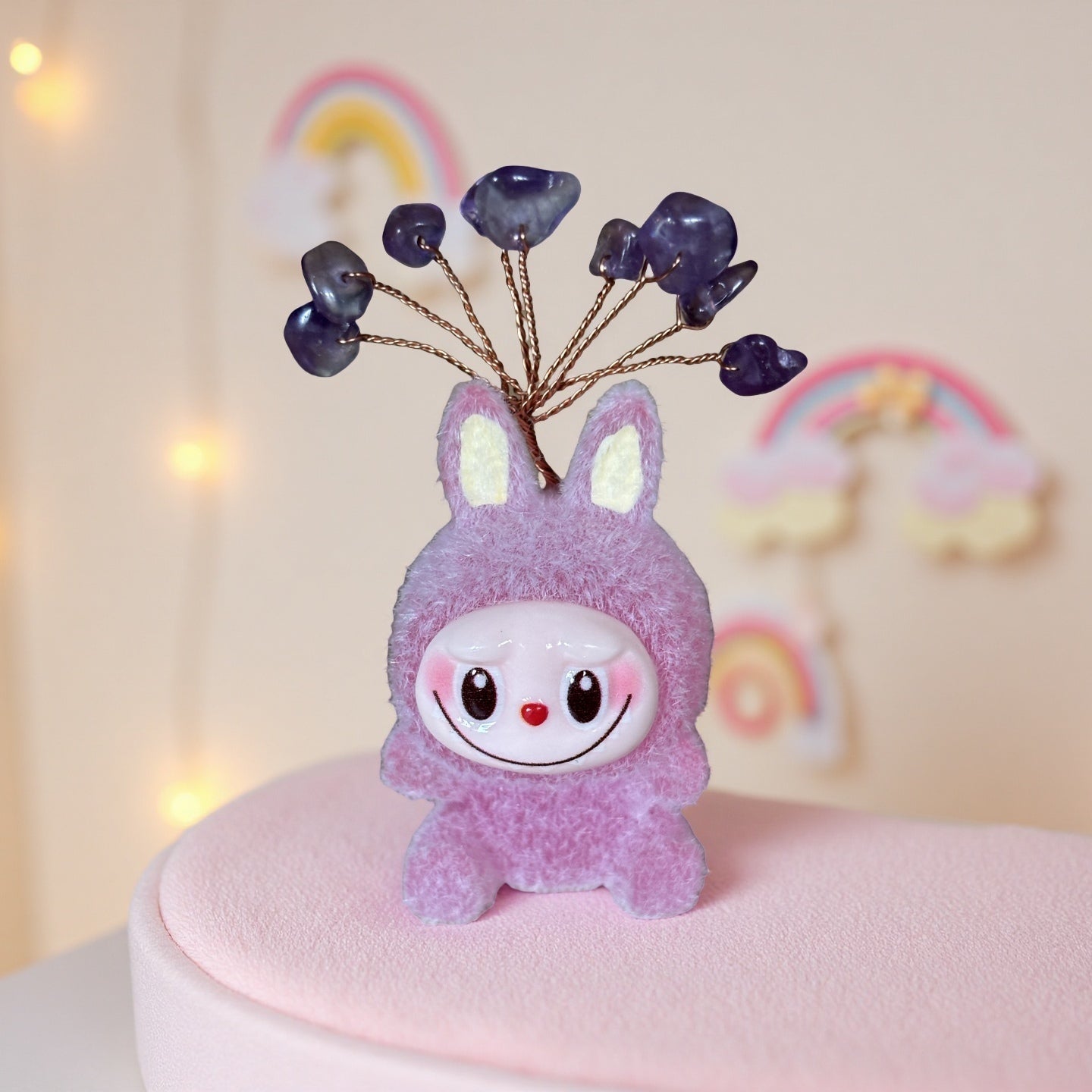 Mini Labubu-Inspired Crystal Tree Sitting Doll
