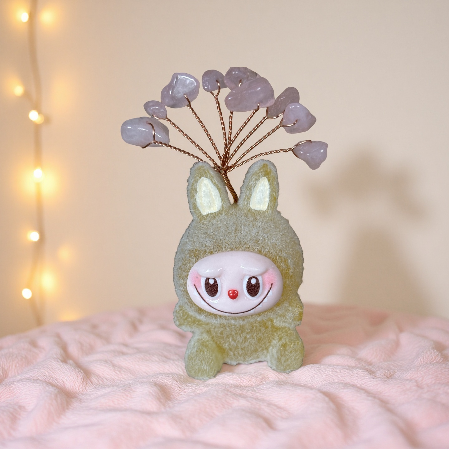Mini Labubu-Inspired Crystal Tree Sitting Doll
