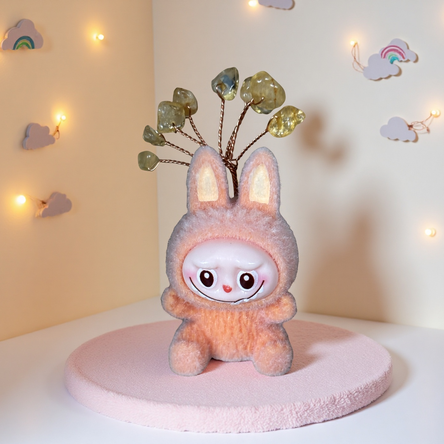 Mini Labubu-Inspired Crystal Tree Sitting Doll
