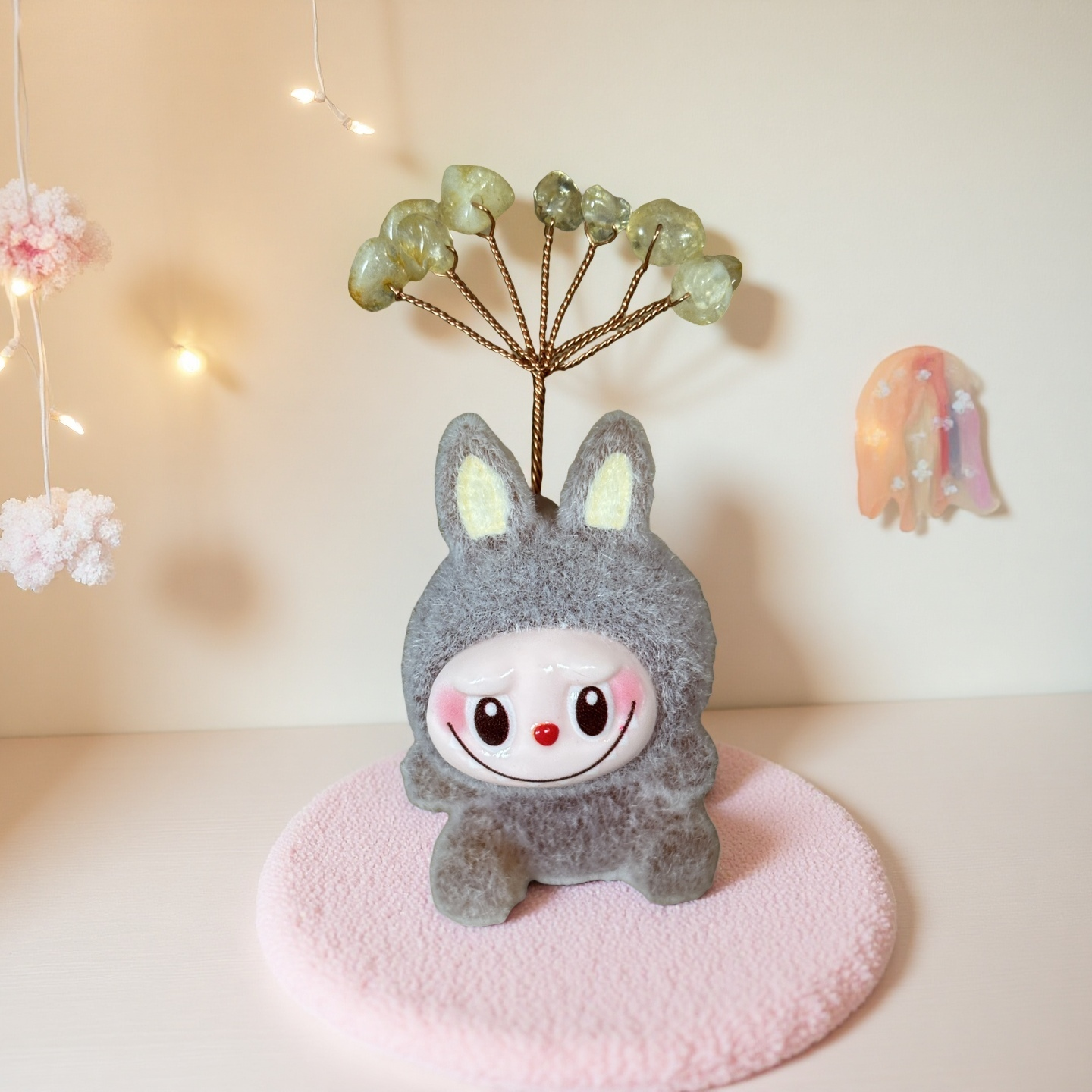 Mini Labubu-Inspired Crystal Tree Sitting Doll