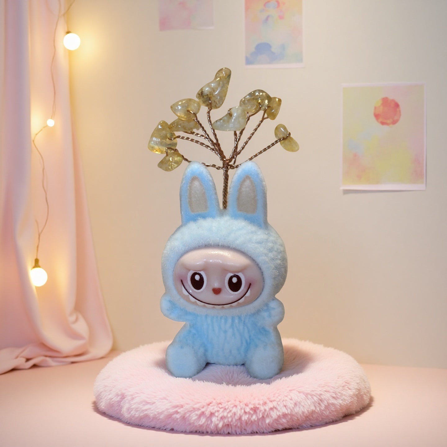 Mini Labubu-Inspired Crystal Tree Sitting Doll