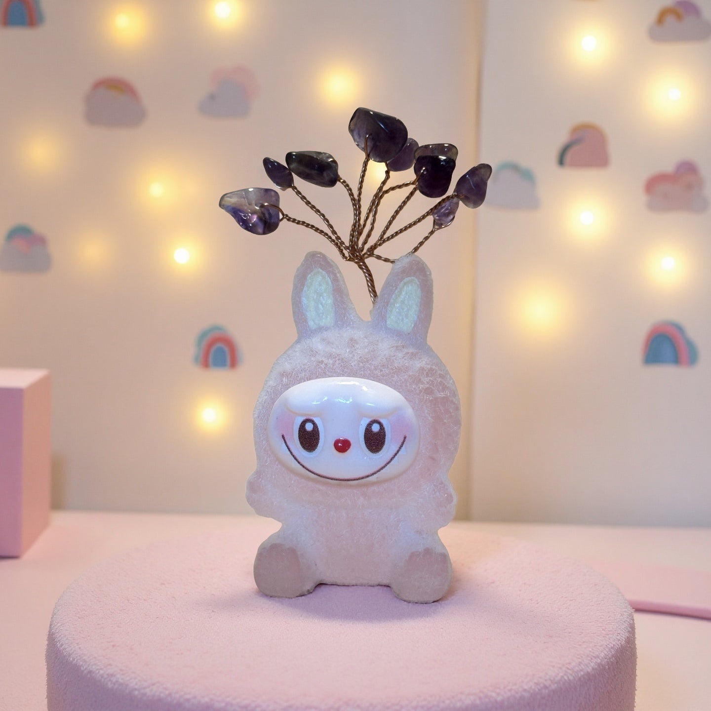 Mini Labubu-Inspired Crystal Tree Sitting Doll