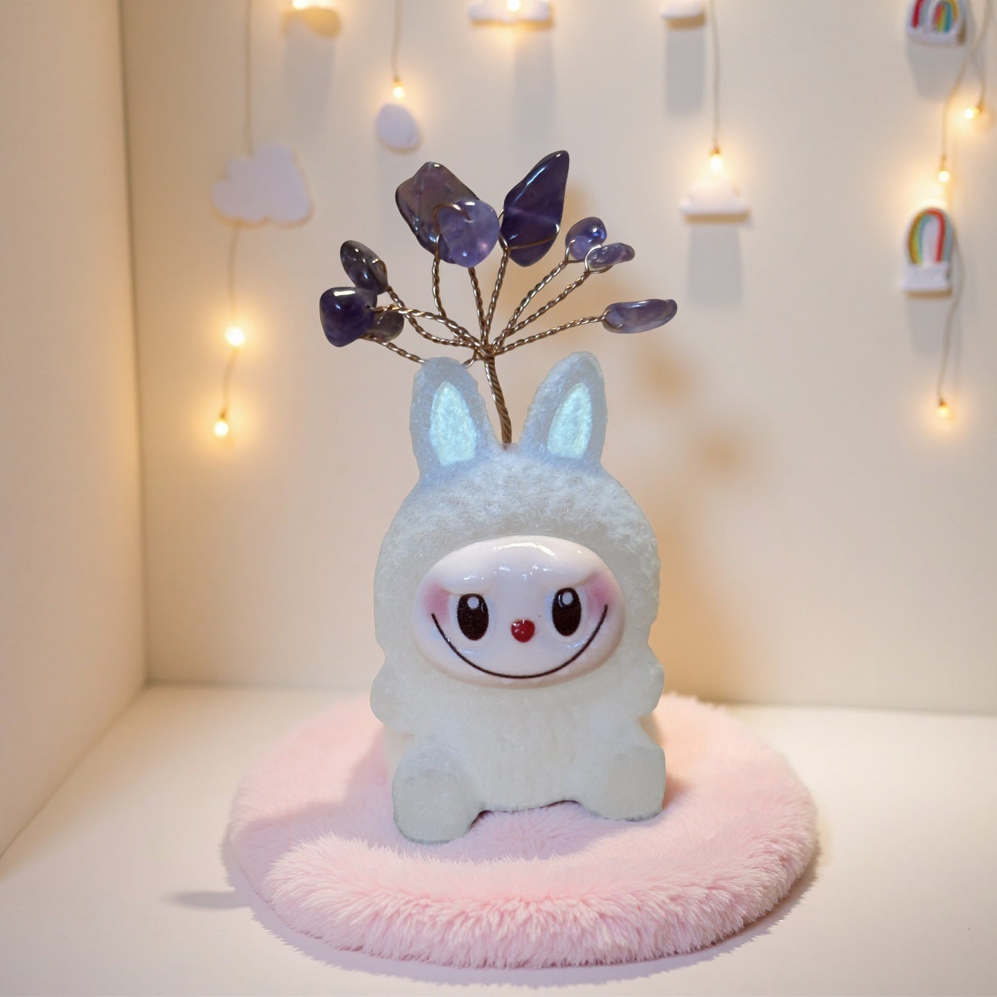 Mini Labubu-Inspired Crystal Tree Sitting Doll