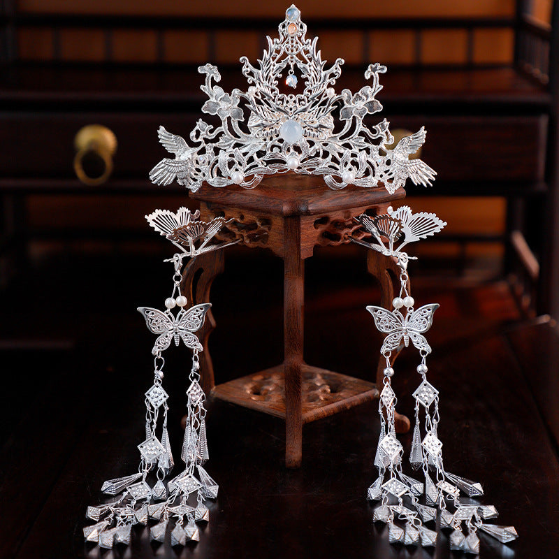 Miao Women's Silver Crown and Hairpin
