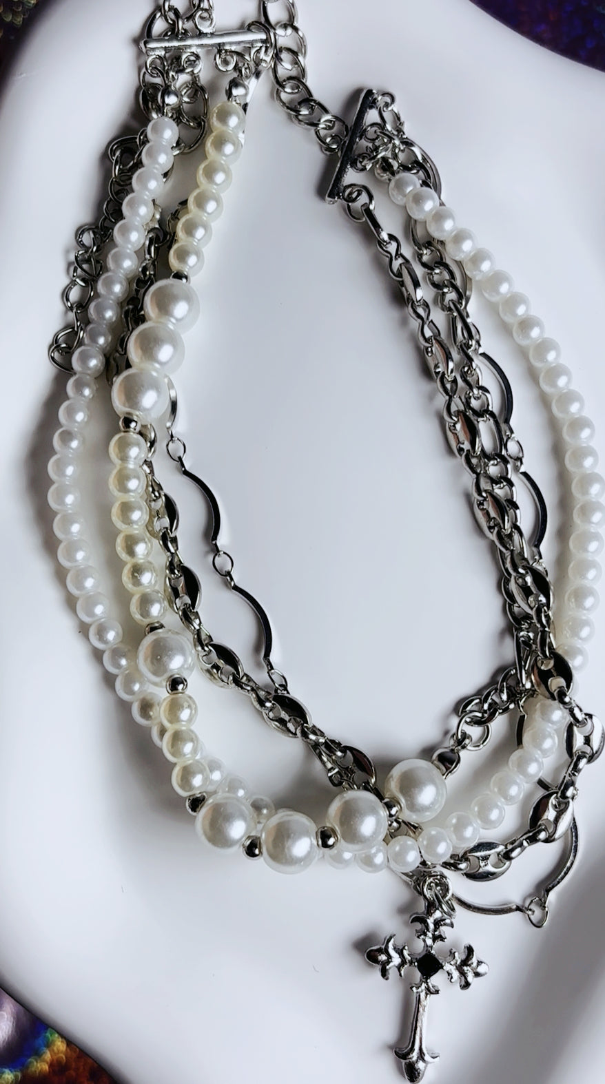 Pearl Cross Choker