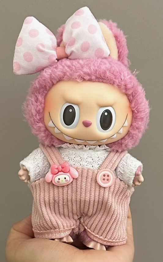 Blue and PInk Dungarees | Labubu Outfit (No figure included)