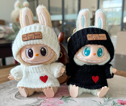Handmade sweater black and white | labubu outfit (no figure included)