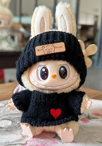 Handmade sweater black and white | labubu outfit (no figure included)