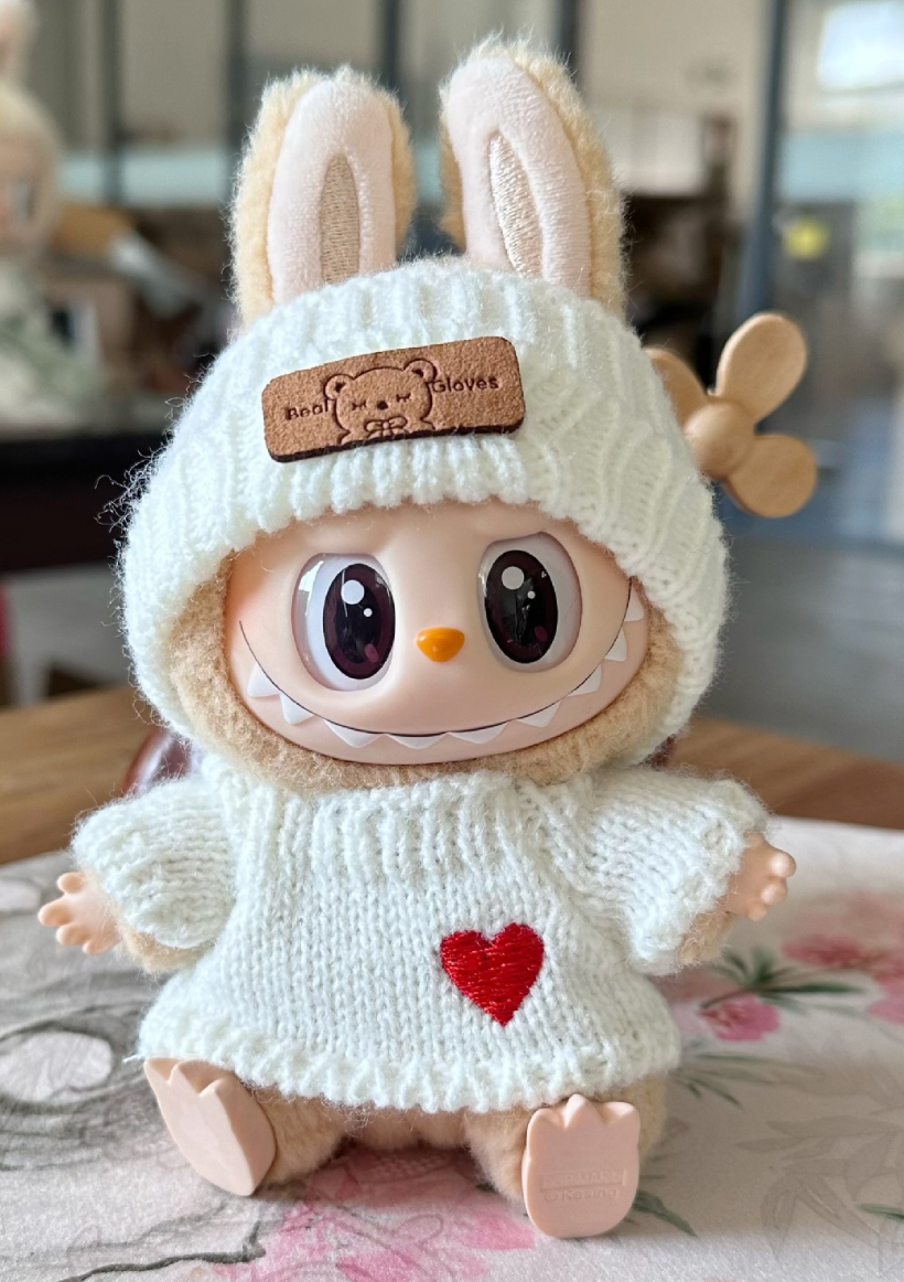 Handmade sweater black and white | labubu outfit (no figure included)