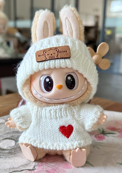 Handmade sweater black and white | labubu outfit (no figure included)