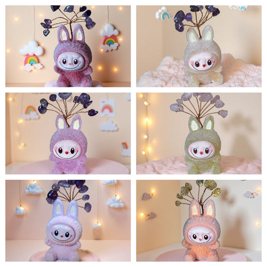 Mini Labubu-Inspired Crystal Tree Sitting Doll