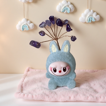 Mini Labubu-Inspired Crystal Tree Sitting Doll