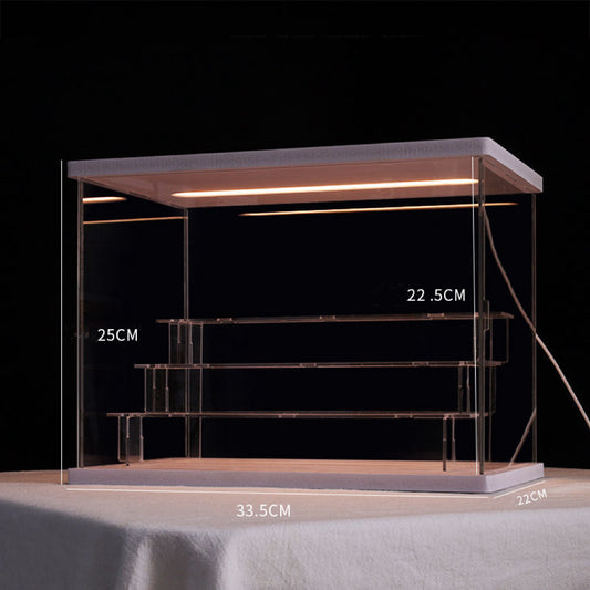 Clear Acrylic Display Case with light perfect for figures