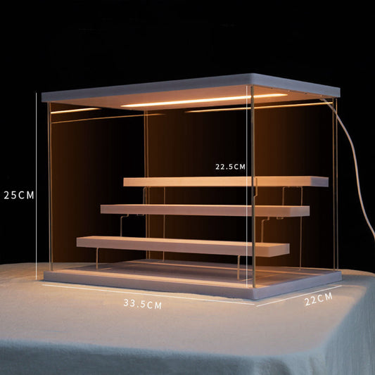 Clear Acrylic Display Case with light perfect for figures