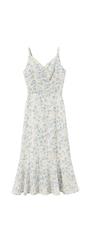 Blue Floral Slip Dress