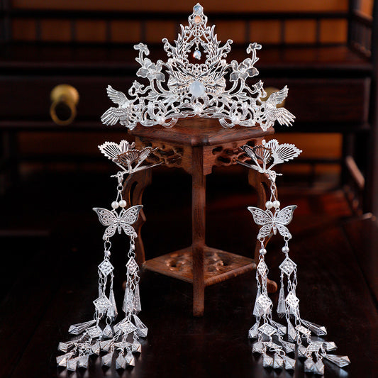 Miao Women's Silver Crown and Hairpin