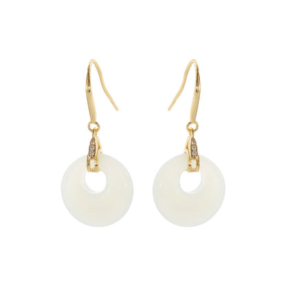Hetian jade earrings