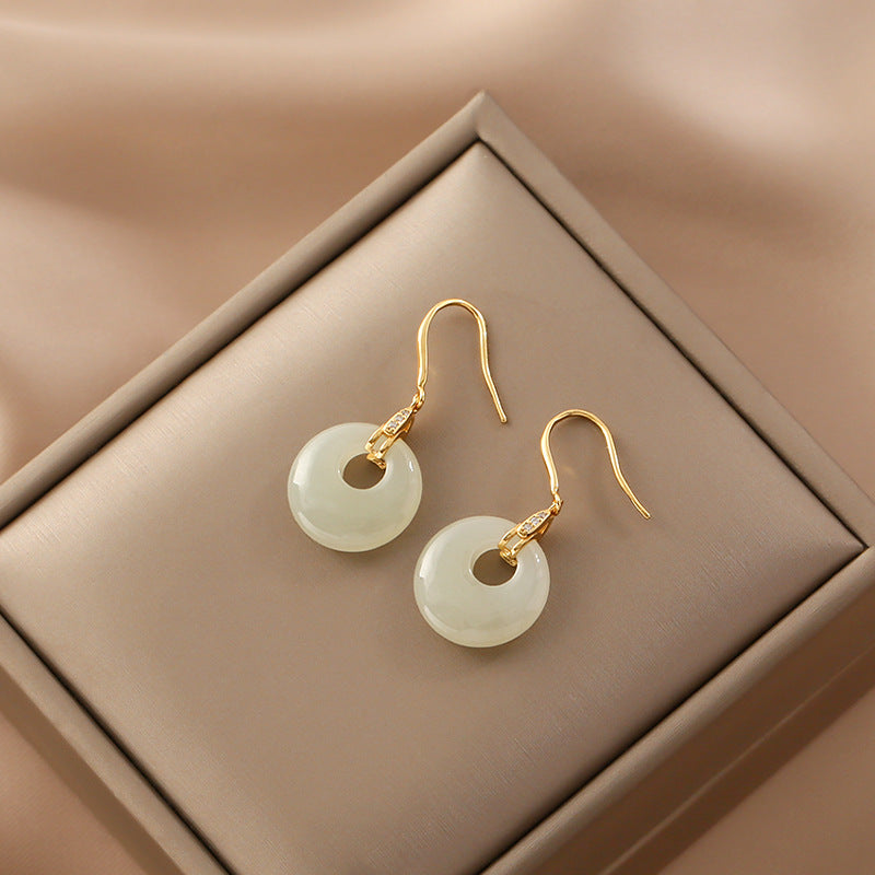 Hetian jade earrings