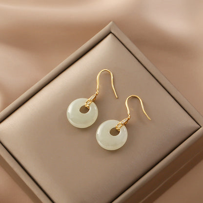 Hetian jade earrings