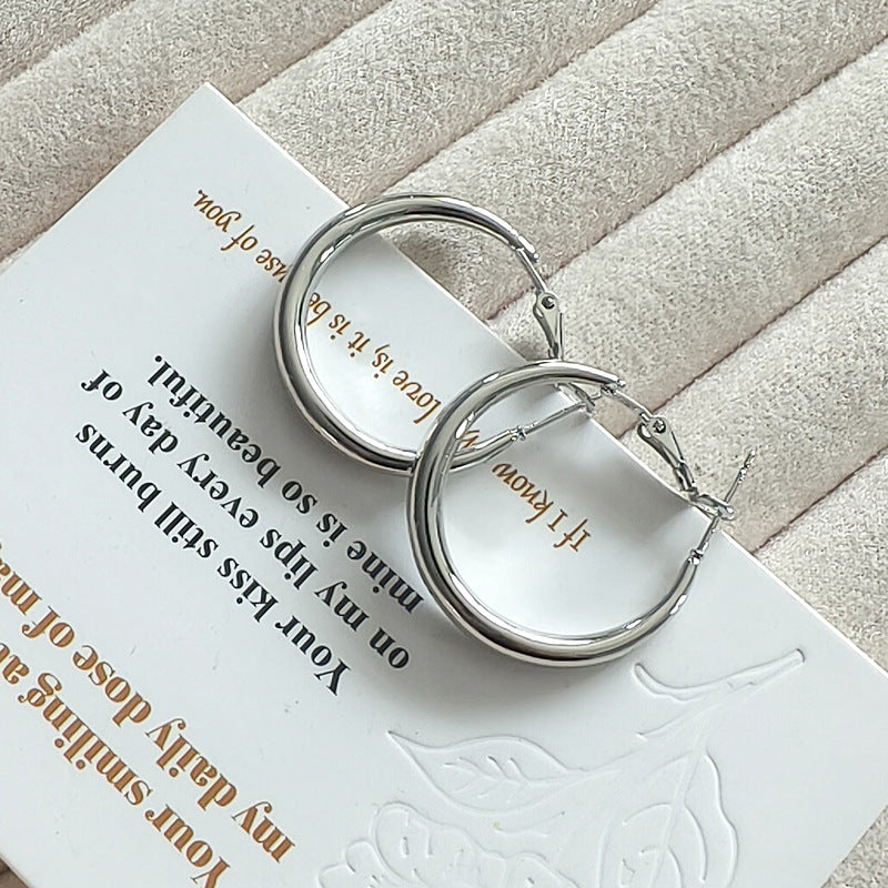 Silver & Gold Hoop Earings s925 pin
