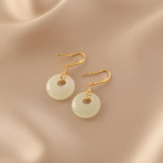 Hetian jade earrings
