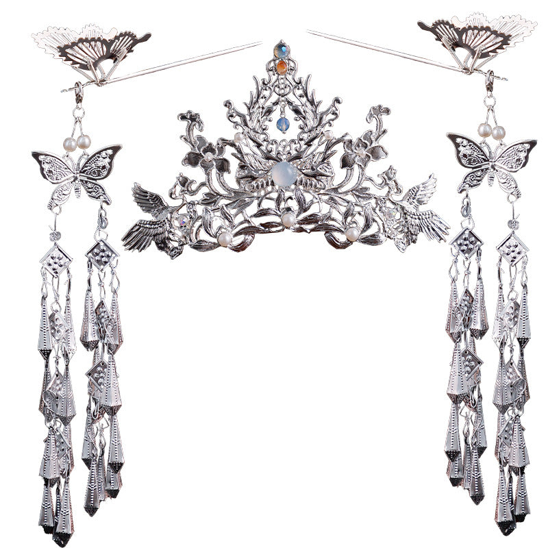 Miao Women's Silver Crown and Hairpin