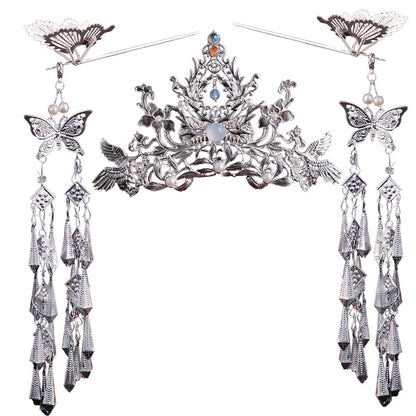 Miao Women's Silver Crown and Hairpin