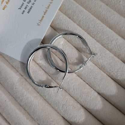 Silver & Gold Hoop Earings s925 pin